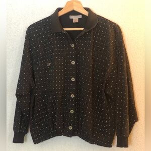 Jordache Vintage Sweatshirt Top with Metal Buttons